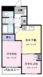 マックヒルズ 2DKの間取図画像