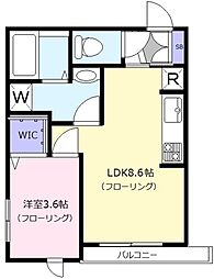 リーサ仙川 1LDKの間取図画像
