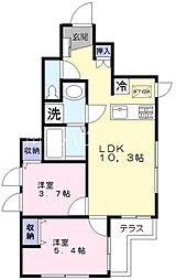 N-WEST 2LDKの間取図画像