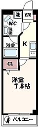 ウィステリア仙川2 1Kの間取図画像