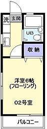 ガーベラハイツ 1Kの間取図画像