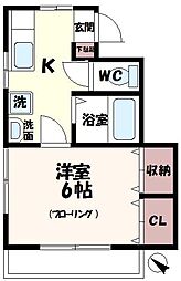 メゾンファミール 1Kの間取図画像
