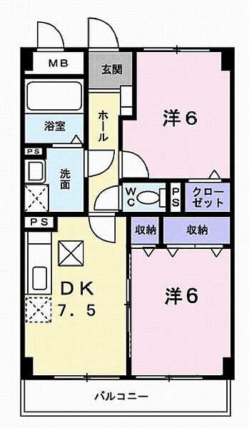 ＣｉｔｙＣｏｏｌａｌｅ 402｜兵庫県小野市王子町(賃貸マンション2DK・4階・48.60㎡)の写真 その2