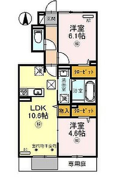 Ｄ-room社 105｜兵庫県加東市社(賃貸アパート2LDK・1階・50.38㎡)の写真 その2