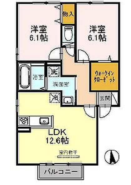 ムーンリット1 101｜兵庫県小野市黒川町(賃貸アパート2LDK・1階・59.58㎡)の写真 その2