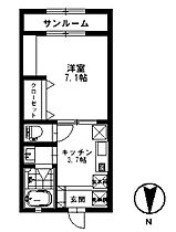 オンリーワン・藤 1-B ｜ 石川県野々市市住吉町18-1（賃貸アパート1K・1階・23.79㎡） その2