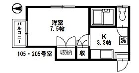 プルティエV 205 ｜ 石川県野々市市菅原町6-12（賃貸アパート1K・2階・24.29㎡） その2