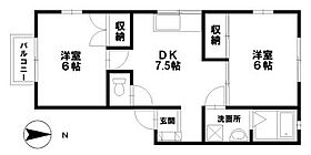 ローゼンハイム 105 ｜ 石川県野々市市住吉町2-46（賃貸アパート2DK・1階・43.06㎡） その2