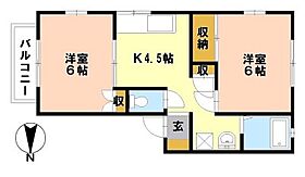 フロイデ・ヨシモト 205 ｜ 石川県野々市市粟田１丁目115（賃貸アパート2K・2階・38.64㎡） その2