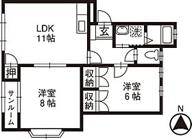 アローニア10 202 ｜ 石川県野々市市本町３丁目3-10（賃貸アパート2LDK・2階・60.45㎡） その2