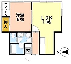 パークサイド 202 ｜ 石川県金沢市上荒屋４丁目84（賃貸アパート1LDK・2階・40.57㎡） その2