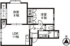 アローニア10 101 ｜ 石川県野々市市本町３丁目3-10（賃貸アパート2LDK・1階・60.45㎡） その2