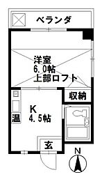 プルミィエ・シンワ 1Kの間取図画像