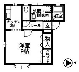 ニューカラーパイン ワンルームの間取図画像