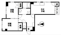 オアシスガーデン 2DKの間取図画像