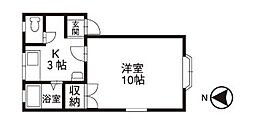 マーセルK1 1Kの間取図画像
