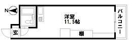 朝日プラザ金沢カレッジスクェア1 ワンルームの間取図画像