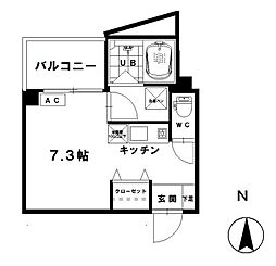 QUEST ワンルームの間取図画像