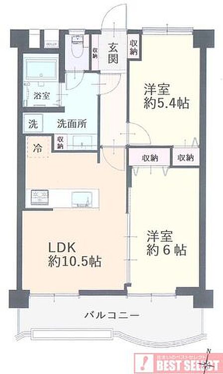 2LDK 間取り