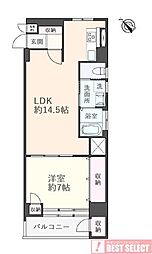 ウイスタリアマンション 1LDKの間取図画像