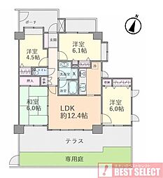 浦和プリンスハイツ 4LDKの間取図画像