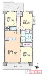 レクセル南与野 3LDKの間取図画像