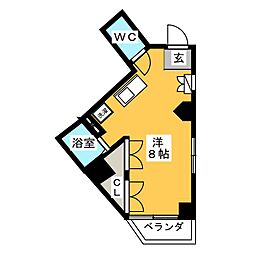 サントルヴィラージュ2 ワンルームの間取図画像