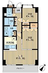 プリヴェ根岸 2LDKの間取図画像