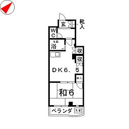 エピナール田端 1DKの間取図画像