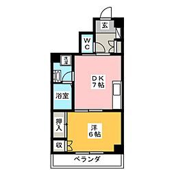 横山ビル 1DKの間取図画像