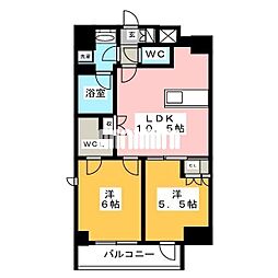 Due日暮里 2LDKの間取図画像