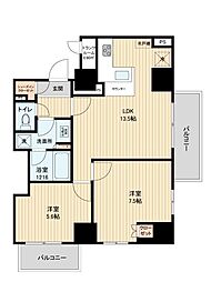 HF田端レジデンス 2LDKの間取図画像
