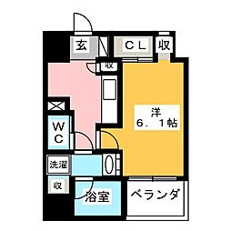 CITYPRIME東日暮里 1Kの間取図画像