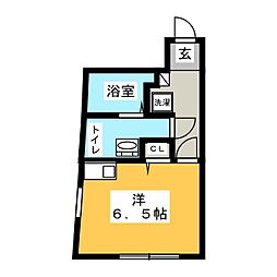 パークサイド日暮里西日暮里 ワンルームの間取図画像