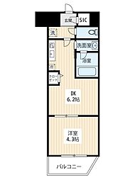 ハーモニーレジデンスNORTHザ・ガーデン 1DKの間取図画像