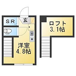 フレシール尾久 ワンルームの間取図画像