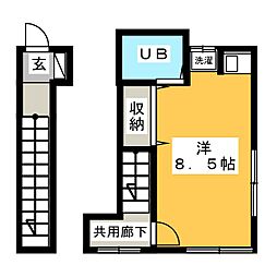 メゾンモンテリマール1 ワンルームの間取図画像