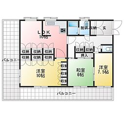 パレ・ソーカル 3LDKの間取図画像
