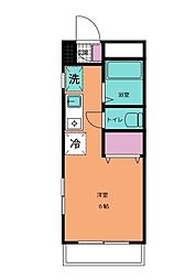 サンフレール ワンルームの間取図画像
