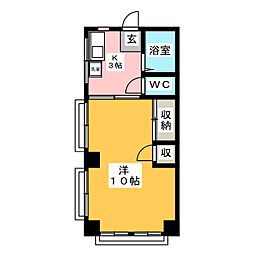 月見野ハイツ 1Kの間取図画像