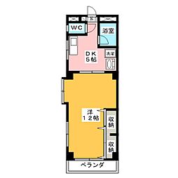 センチュリー狭山台 1DKの間取図画像