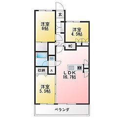 イニシア所沢 3LDKの間取図画像