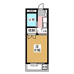パステルハウス 1Kの間取図画像