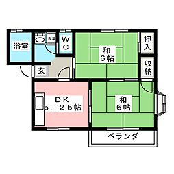 第3弥生コーポ 2DKの間取図画像