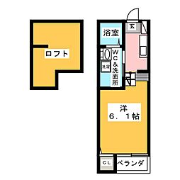 CastelloOvest ワンルームの間取図画像