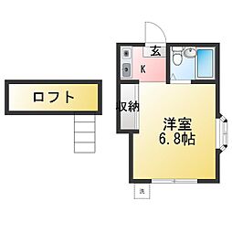 テラスエイト ワンルームの間取図画像