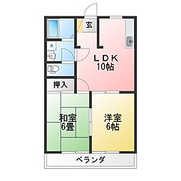 ムーンハイツ 2LDKの間取図画像