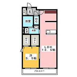 スクエアード上木崎 1LDKの間取図画像