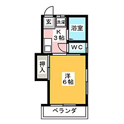 アーバンコート1 1Kの間取図画像