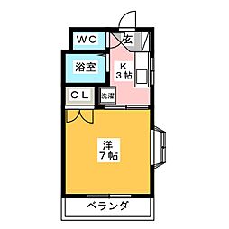 第1エメラルドビル 1Kの間取図画像